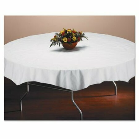 HOFFMASTER Tissue/poly Tablecovers, 82in Diameter, White, 25/carton 210101